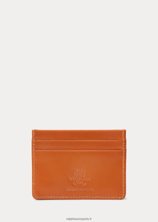 porte-cartes en cuir à bride 46T60T8770 Hommes Ralph Lauren brun roux