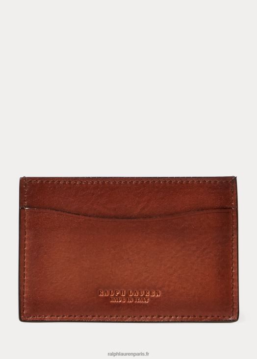 porte-cartes en cuir bruni 46T60T9049 Hommes Ralph Lauren marron vintage