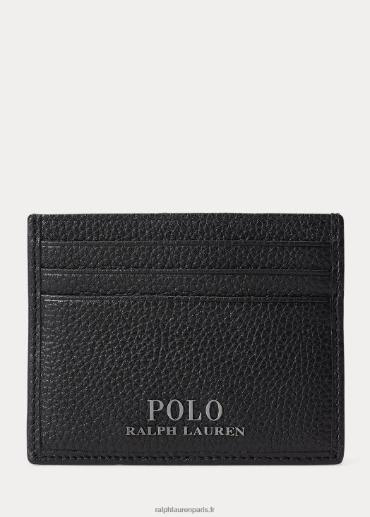 porte-cartes en cuir grainé 46T60T2574 Hommes Ralph Lauren noir