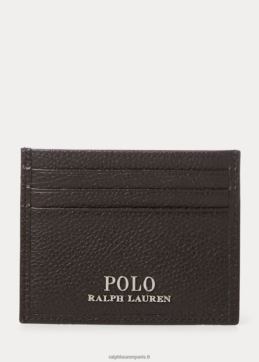 porte-cartes en cuir grainé 46T60T2575 Hommes Ralph Lauren marron foncé