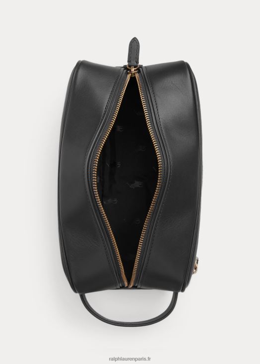 étui de voyage en cuir 46T60T2554 Hommes Ralph Lauren noir