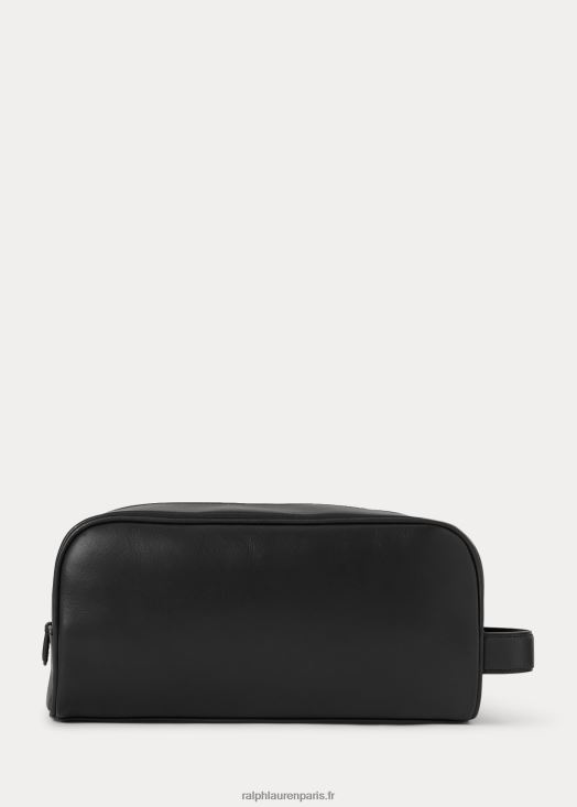 étui de voyage en cuir 46T60T2554 Hommes Ralph Lauren noir