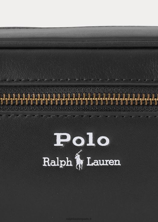étui de voyage en cuir 46T60T2554 Hommes Ralph Lauren noir