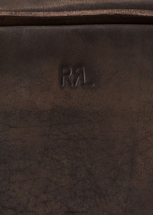 étui de voyage en cuir 46T60T8850 Hommes Ralph Lauren marron foncé