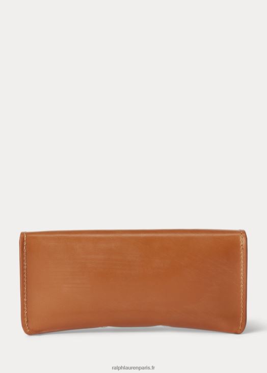 étui à lunettes en cuir à bride 46T60T2476 Hommes Ralph Lauren bronzer