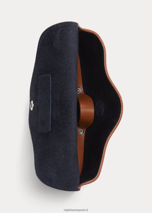 étui à lunettes en cuir à bride 46T60T2476 Hommes Ralph Lauren bronzer