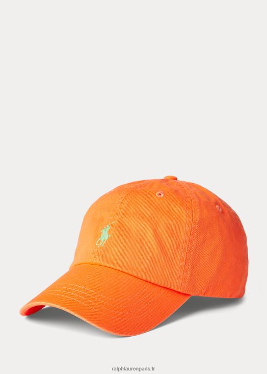 casquette chino en coton 46T60T2494 Hommes Ralph Lauren station orange