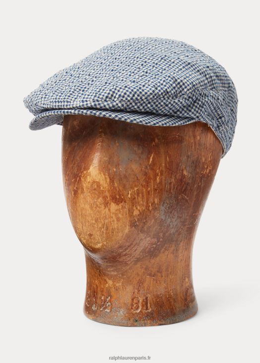 casquette de conducteur en seersucker vichy 46T60T2227 Hommes Ralph Lauren chèque bleu