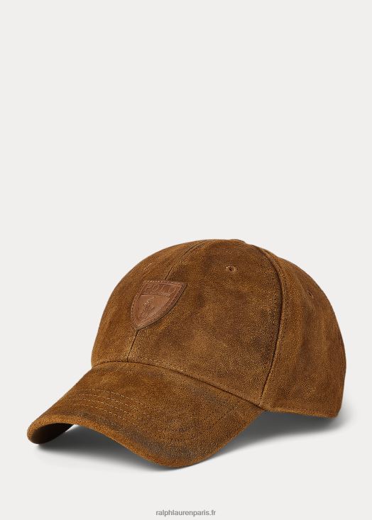 casquette en daim brut 46T60T2735 Hommes Ralph Lauren brun forgeron
