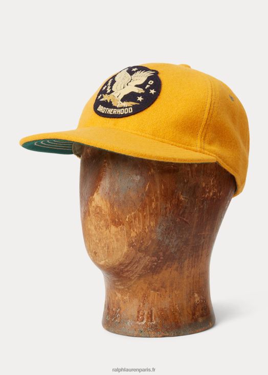 casquette en feutre de laine mélangée à patch aigle 46T60T8862 Hommes Ralph Lauren or