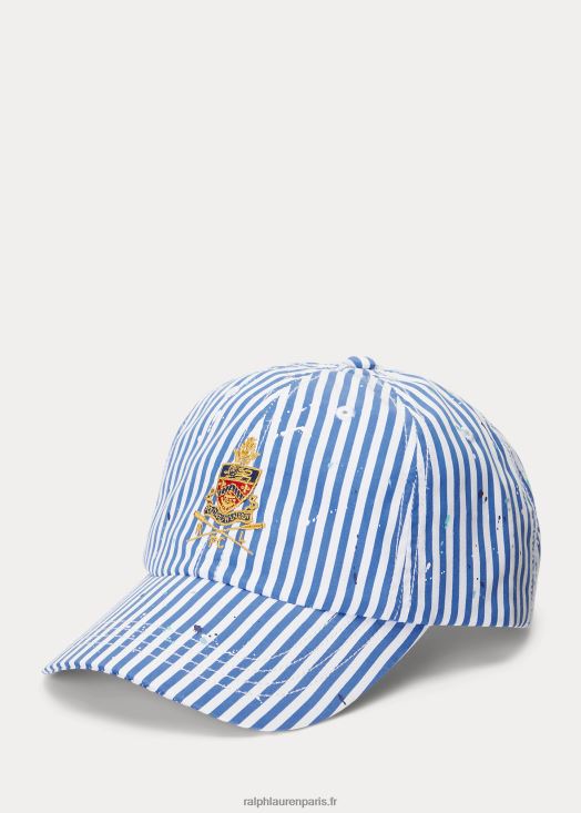 casquette en popeline rayée 46T60T2451 Hommes Ralph Lauren multicolore bleu/blanc