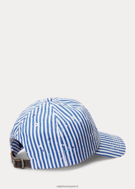 casquette en popeline rayée 46T60T2451 Hommes Ralph Lauren multicolore bleu/blanc