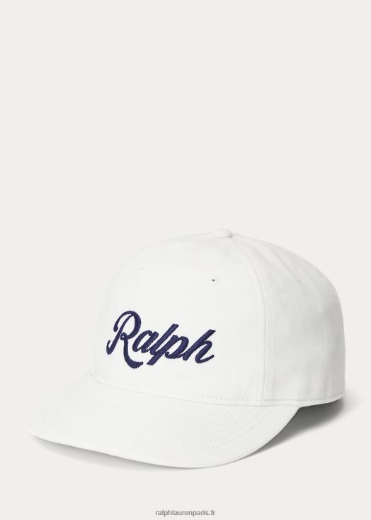 casquette en sergé à appliqué 46T60T2423 Hommes Ralph Lauren lavage de pont blanc