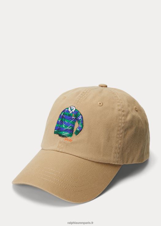 casquette en sergé à broderie chemise de rugby 46T60T2515 Hommes Ralph Lauren café bronzé