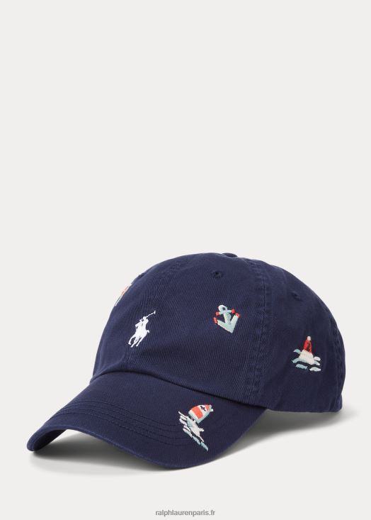 casquette en sergé à broderie nautique 46T60T2442 Hommes Ralph Lauren marine de newport