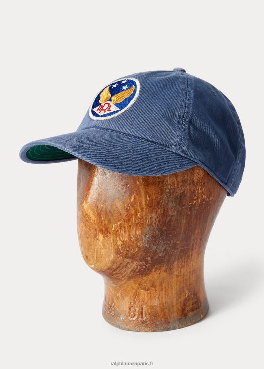 casquette en sergé teint en pièce 46T60T8896 Hommes Ralph Lauren bleu nuit