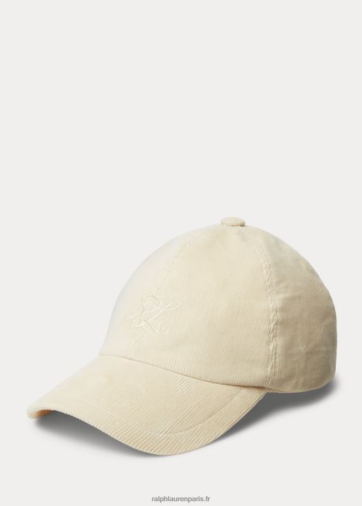 casquette en velours côtelé 46T60T8917 Hommes Ralph Lauren crème classique
