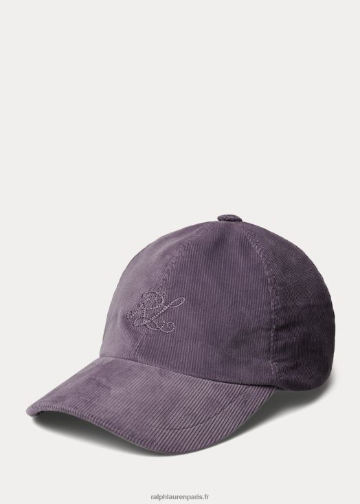 casquette en velours côtelé 46T60T8919 Hommes Ralph Lauren sauge violette