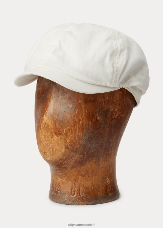 casquette gavroche en sergé à chevrons 46T60T2228 Hommes Ralph Lauren blanc antique