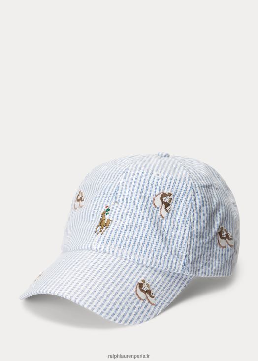 casquette oxford à rayures brodées 46T60T2366 Hommes Ralph Lauren rayure oxford