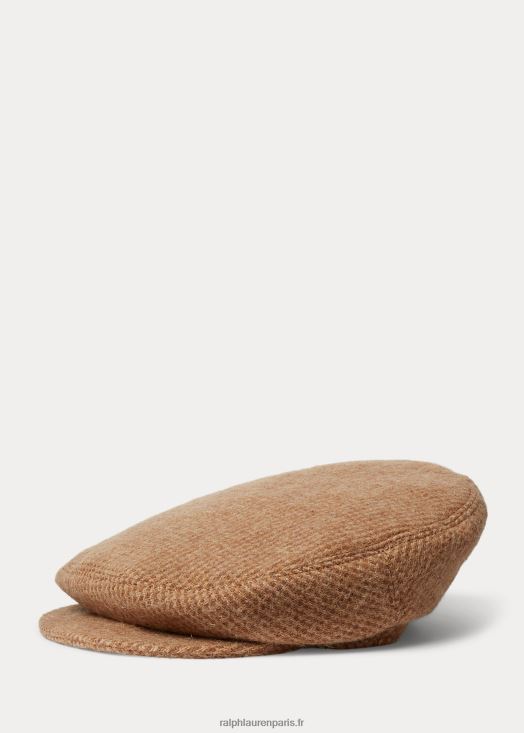 casquette plate en tweed de laine 46T60T8935 Hommes Ralph Lauren camel et marron