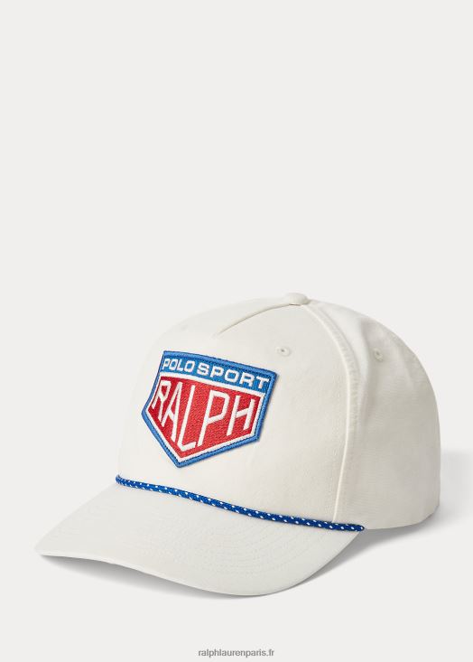 casquette polo sport patch en toile 46T60T2213 Hommes Ralph Lauren lavage de pont blanc
