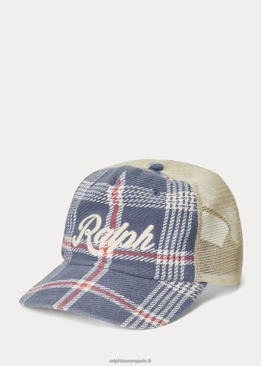 casquette trucker à carreaux brodés 46T60T2463 Hommes Ralph Lauren marine/blanc cassé multi