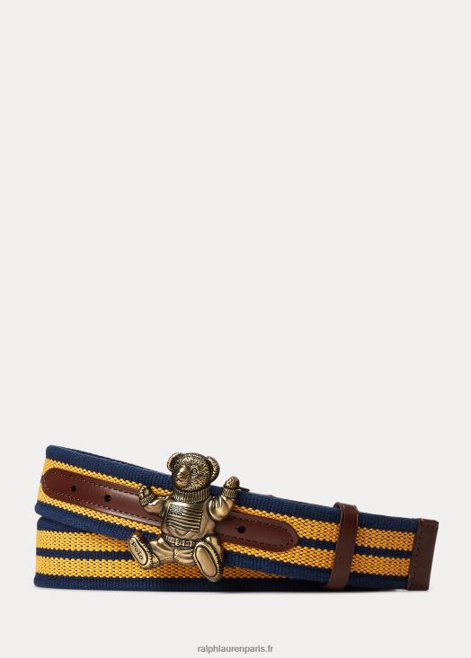 ceinture rayée ours polo 46T60T2337 Hommes Ralph Lauren marine/or