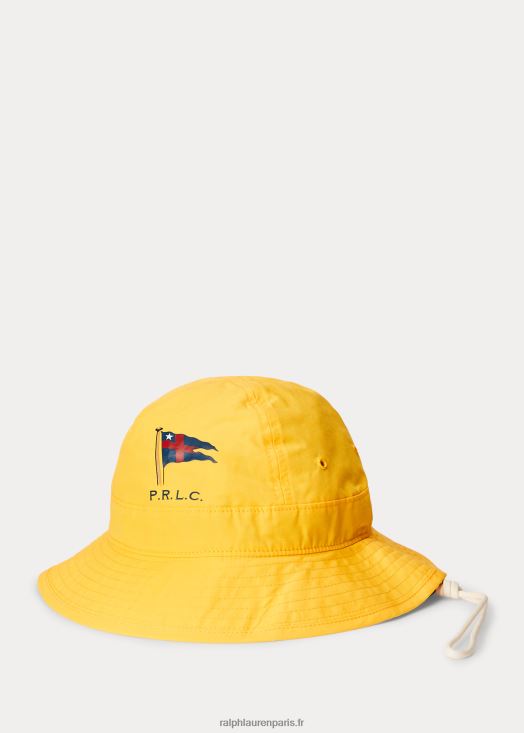 bob en coton mélangé à drapeau nautique 46T60T2461 Hommes Ralph Lauren jaune plus lisse