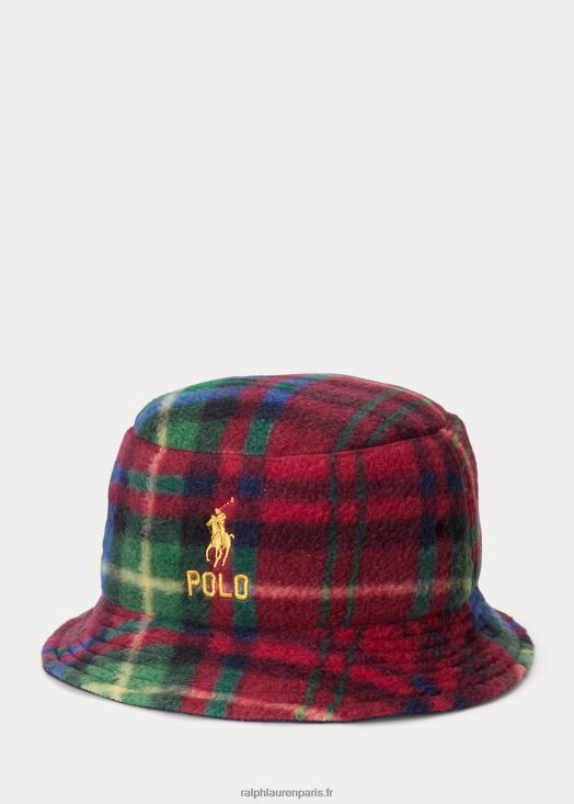bob en molleton à carreaux 46T60T2742 Hommes Ralph Lauren plaid cramoisi royal