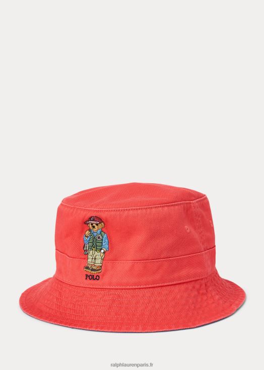 bob en sergé à ours polo 46T60T2452 Hommes Ralph Lauren récif rouge