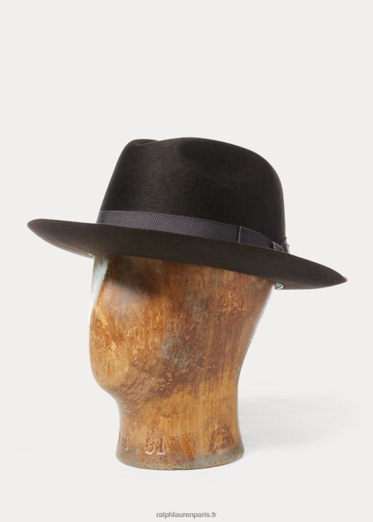 fedora en feutre de laine 46T60T8913 Hommes Ralph Lauren marron vintage