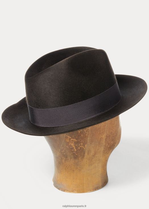 fedora en feutre de laine 46T60T8913 Hommes Ralph Lauren marron vintage