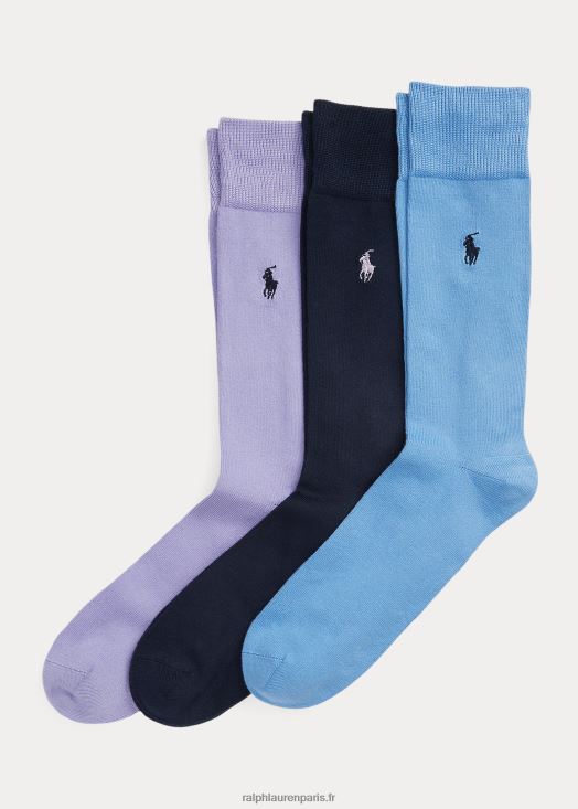Lot de 3 paires de chaussettes habillées 46T60T2330 Hommes Ralph Lauren violet