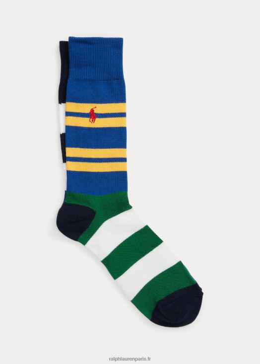 chaussettes dépareillées rayées à écusson 46T60T2372 Hommes Ralph Lauren multi