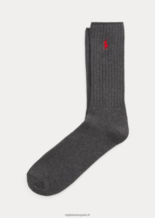 chaussettes mi-mollet en coton mélangé 46T60T1889 Hommes Ralph Lauren charbon