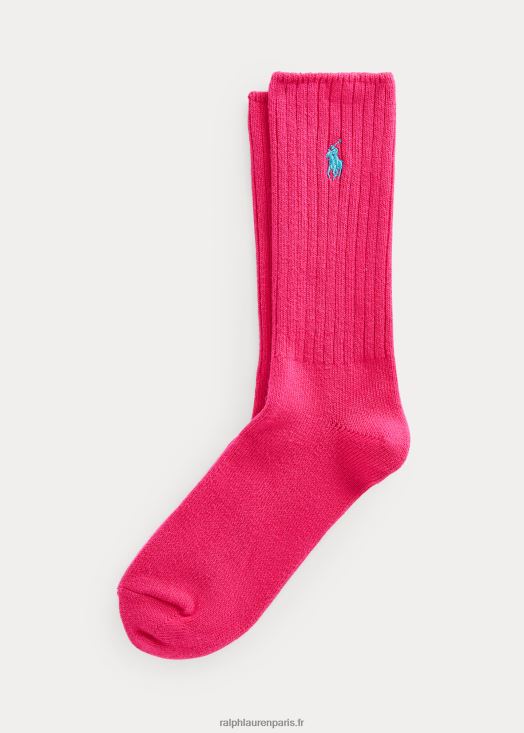 chaussettes mi-mollet en coton mélangé 46T60T2599 Hommes Ralph Lauren magenta