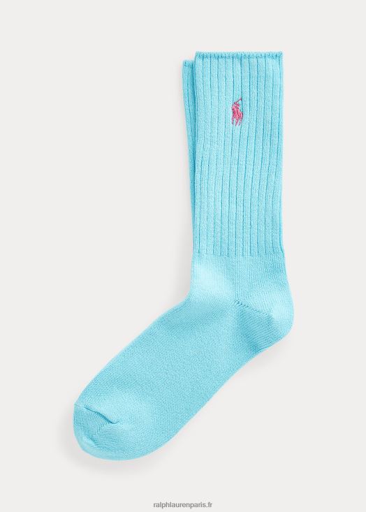 chaussettes mi-mollet en coton mélangé 46T60T2612 Hommes Ralph Lauren bleu ciel