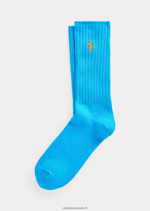 chaussettes mi-mollet en coton mélangé 46T60T2613 Hommes Ralph Lauren turquoise