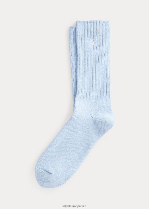 chaussettes mi-mollet en coton mélangé 46T60T2614 Hommes Ralph Lauren bleu clair