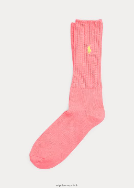 chaussettes mi-mollet fluo 46T60T2374 Hommes Ralph Lauren rose néon