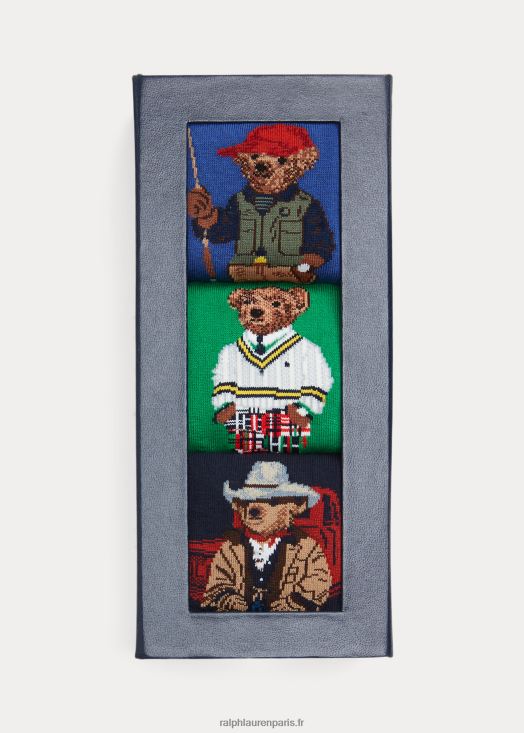 coffret cadeau 3 chaussettes ours polo 46T60T2323 Hommes Ralph Lauren assorti