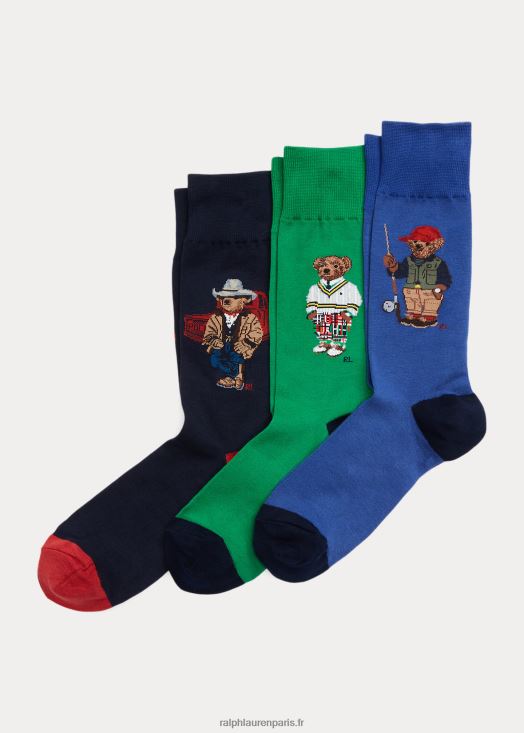 coffret cadeau 3 chaussettes ours polo 46T60T2323 Hommes Ralph Lauren assorti