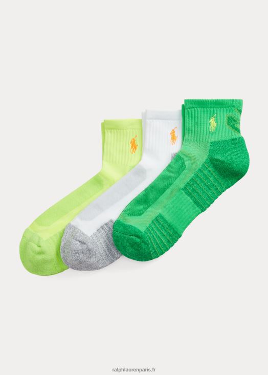 lot de 3 paires de chaussettes Adventure Tech Quarter Crew 46T60T2317 Hommes Ralph Lauren néon