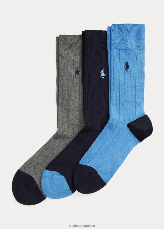 lot de 3 paires de chaussettes à côtes 46T60T2328 Hommes Ralph Lauren bleu doux