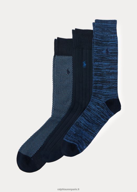 lot de 3 paires de chaussettes œil-de-perdrix 46T60T8789 Hommes Ralph Lauren marine
