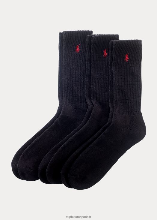 lot de 3 paires de chaussettes mi-mollet en coton mélangé 46T60T8798 Hommes Ralph Lauren noir