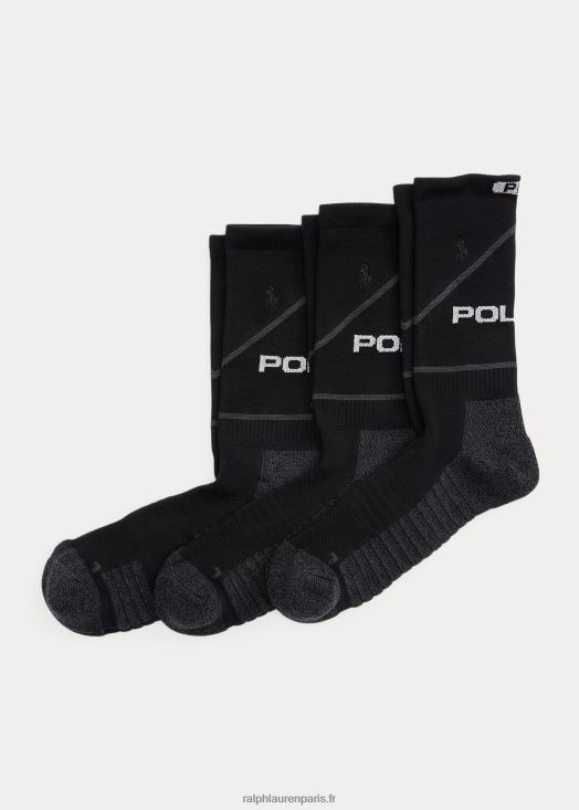lot de 3 paires de chaussettes mi-mollet performantes 46T60T2319 Hommes Ralph Lauren noir