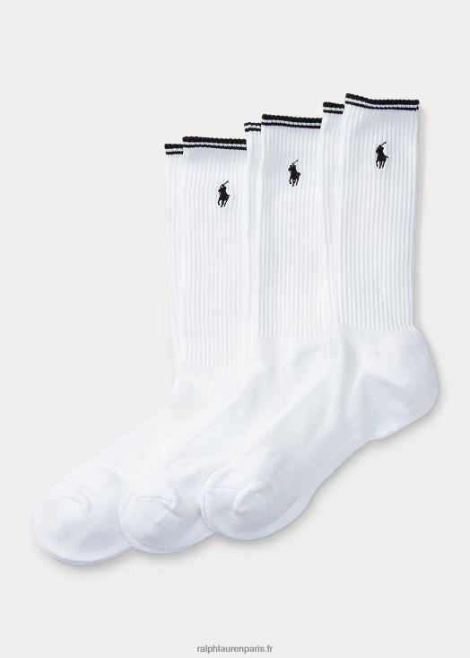 lot de 3 paires de chaussettes techniques athlétiques 46T60T8788 Hommes Ralph Lauren blanc