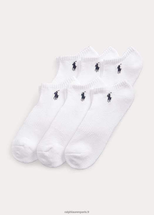 lot de 6 paires de chaussettes basses en coton mélangé 46T60T2545 Hommes Ralph Lauren blanc
